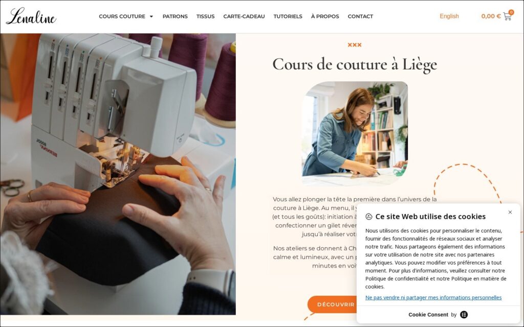 Lenaline – cursuri de croitorie și magazin online, desktop
